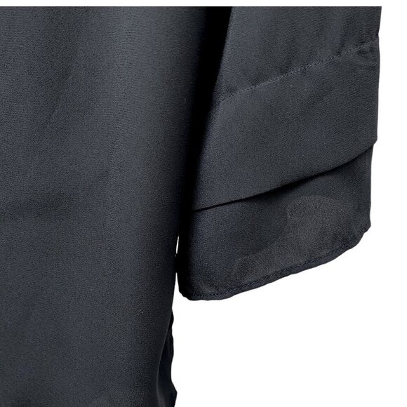 MICHAEL Michael Kors Womens Top Medium Black Blouse Logo Zip 3/4 Sleeve NWT - Picture 8 of 11